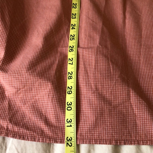 Columbia XCO Mens XL Shirt Short Sleeve Button Up Coral and White Color Checks - Picture 8 of 9